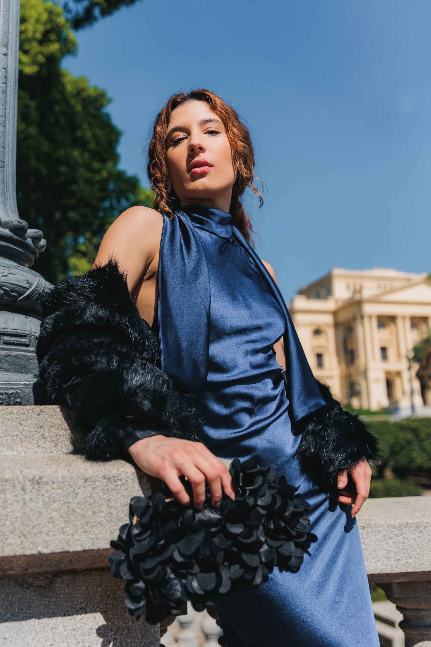 Bolsa Festa Clutch Flores Preta