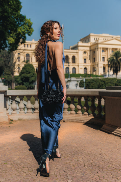 Bolsa Festa Clutch Flores Preta