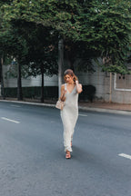 Bolsa Festa Clutch Pouch Pedraria Bege