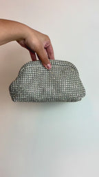 Bolsa Festa Clutch Strass Prata