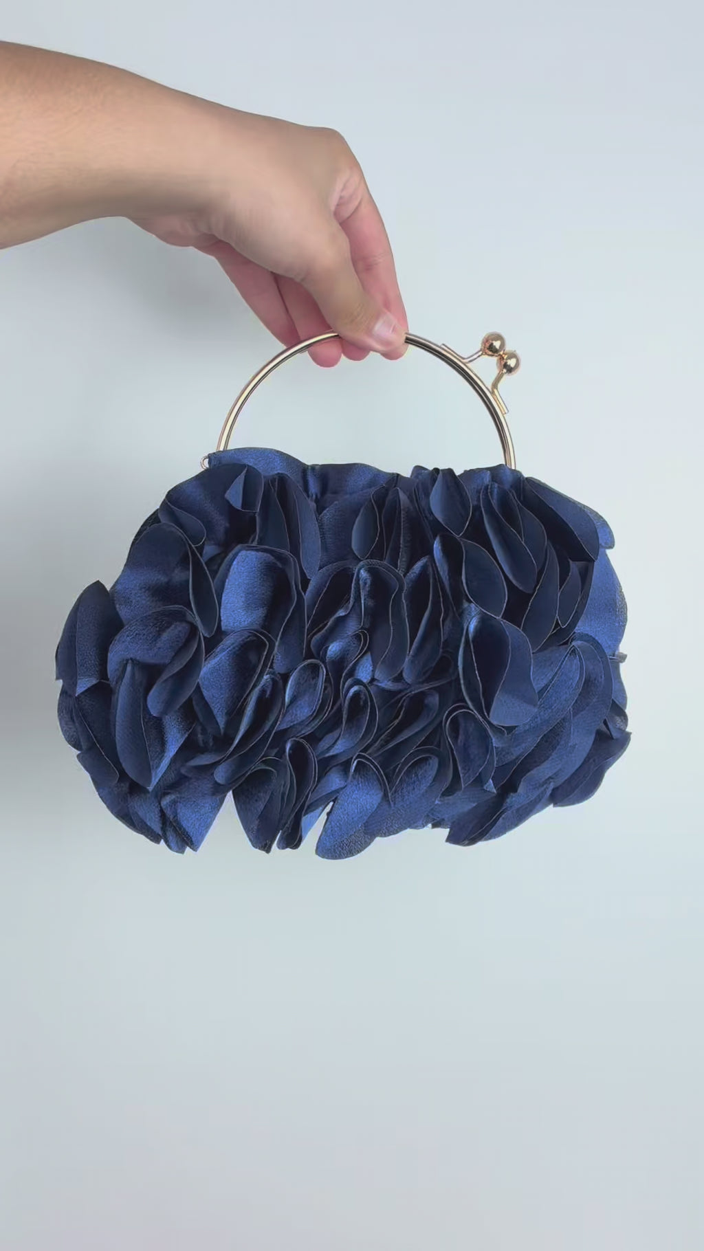 Bolsa Top Handle Babados Azul Marinho