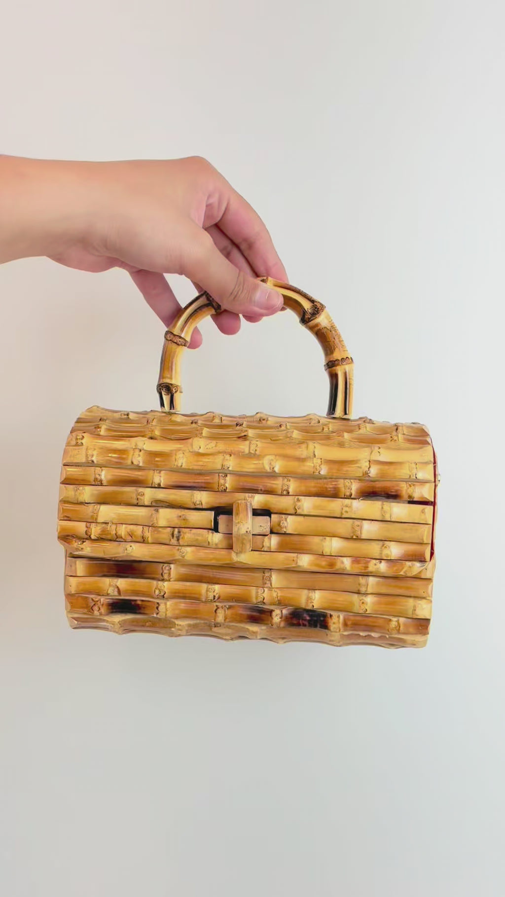 Bolsa Top Handle Transversal Bambu Natural