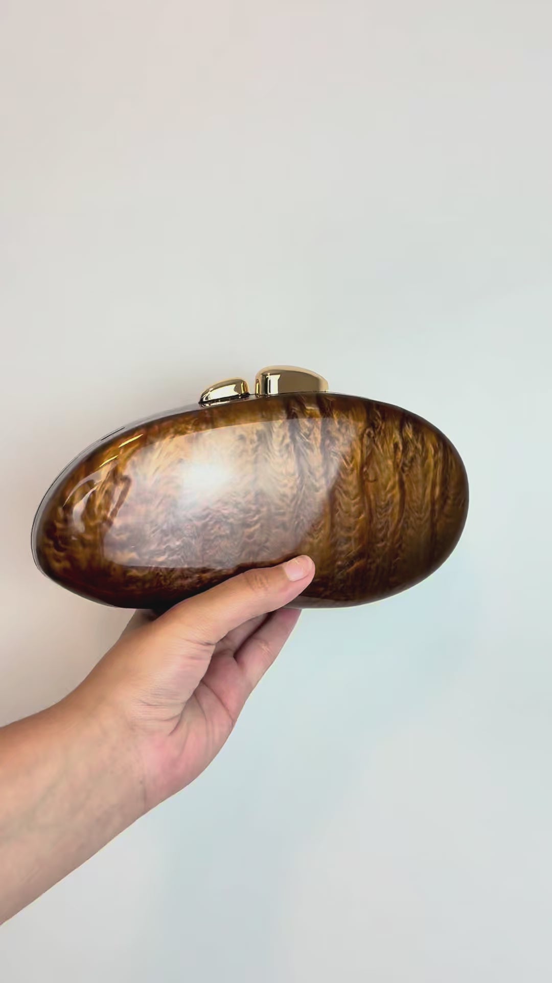 Bolsa Festa Clutch Acrílico Marrom