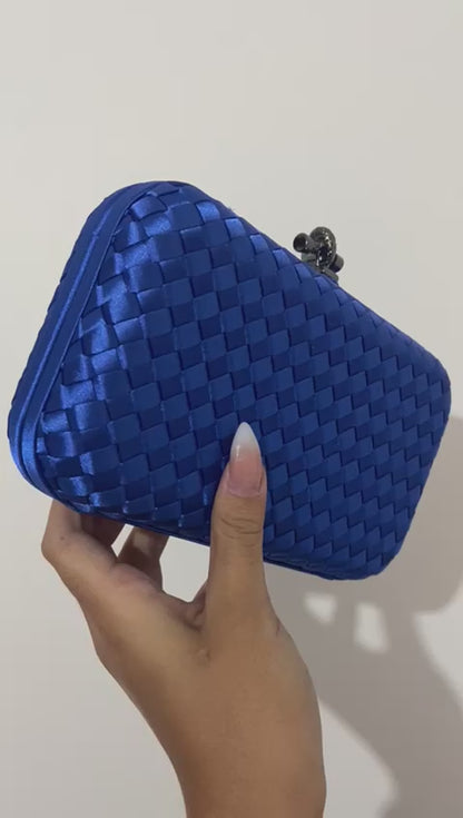 Bolsa Clutch Festa Tressê Cetim Inspired Média Azul