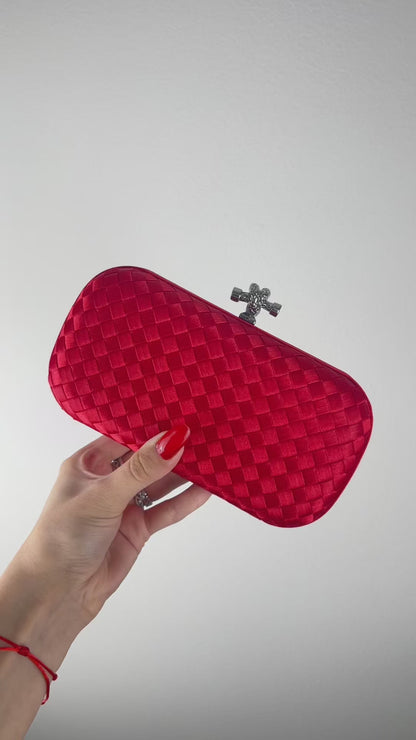 Clutch Tressê Cetim Inspired Pequena Vermelha