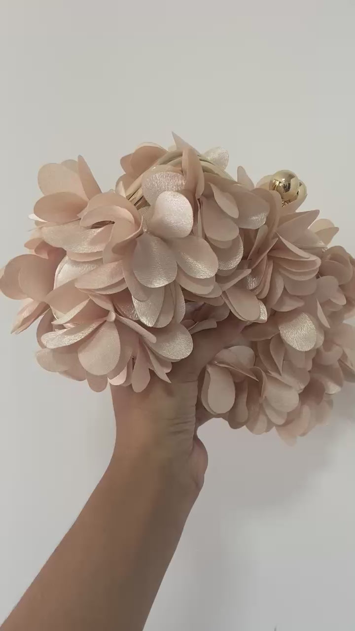 Bolsa Festa Clutch Flores Bege
