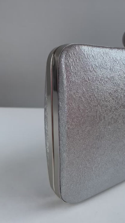 Bolsa de Festa Clutch Brilho Prata