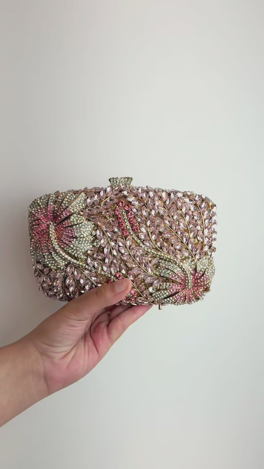 Bolsa Festa Clutch Pedraria Strass Rosa