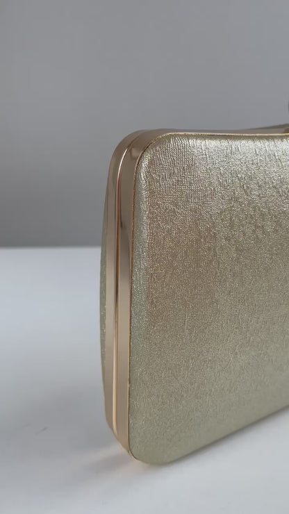 Bolsa de Festa Clutch Brilho Dourada