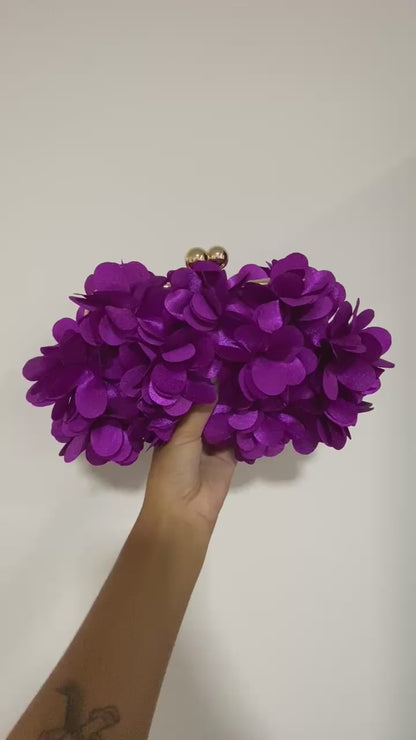 Bolsa Festa Clutch Flores Roxa