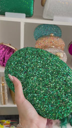 Bolsa Festa Clutch Pedraria Verde Oval