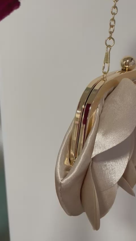 Bolsa Festa Clutch Flor Bege
