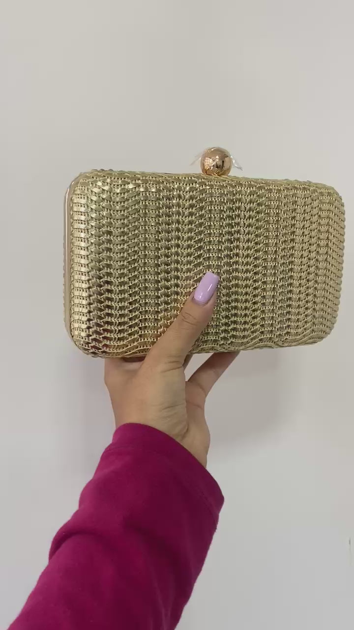 Bolsa de Festa Clutch Dourada - ReUse