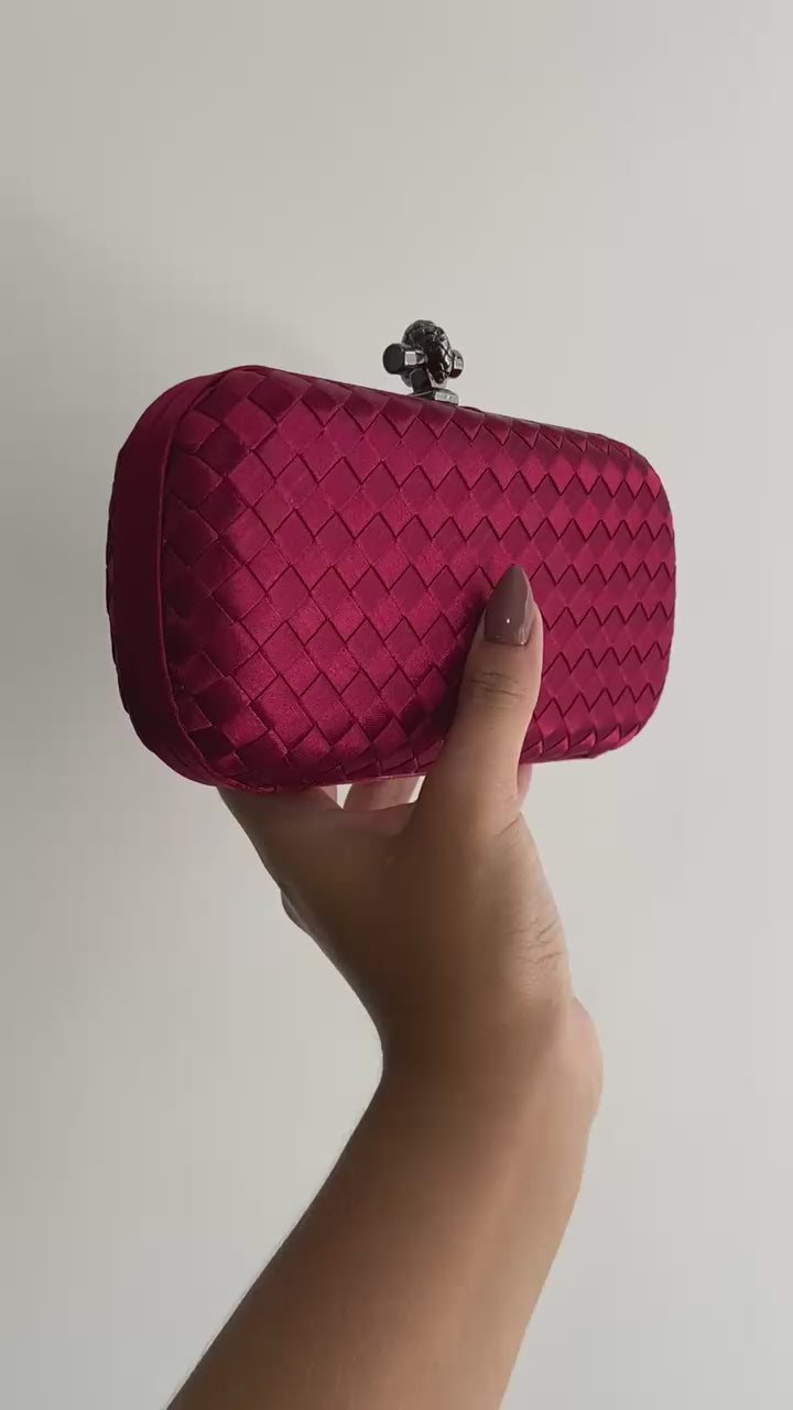 Clutch Tressê Cetim Inspired Pequena Marsala