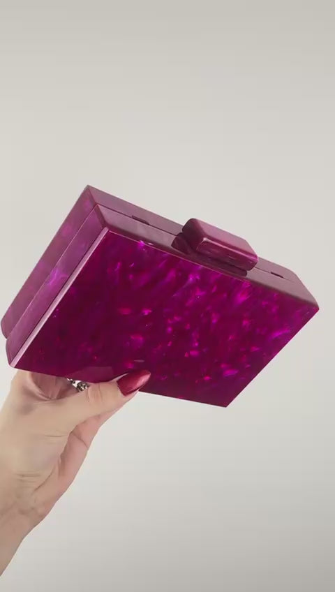 Bolsa de Festa Clutch Acrílico Fúcsia