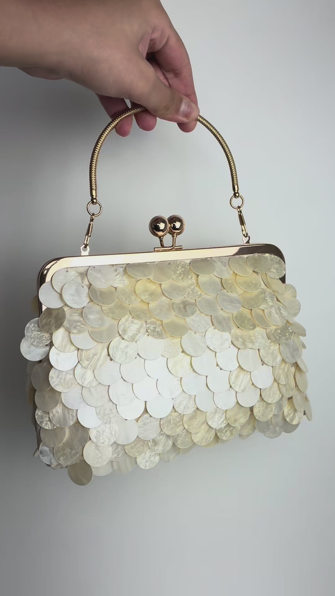 Bolsa Pouch Madreperola Bege