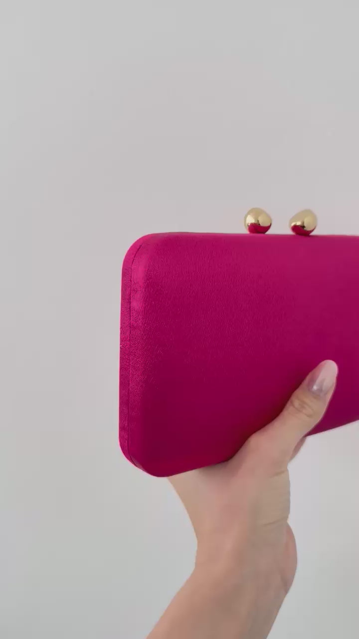 Bolsa Clutch Festa Cetim Rosa Pink
