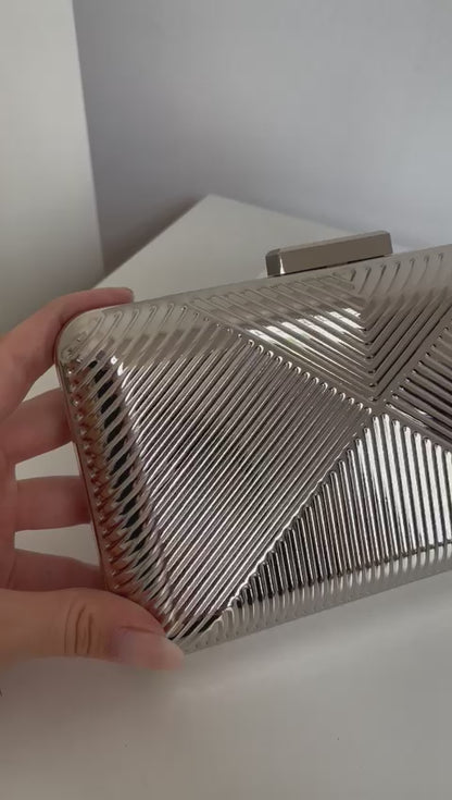 Bolsa de Festa Clutch Metalizada Prateada