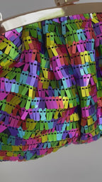 Bolsa de Festa Clutch Lantejoula Brilhante Colorida