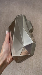 Bolsa Festa Clutch Metal Escovado Prata