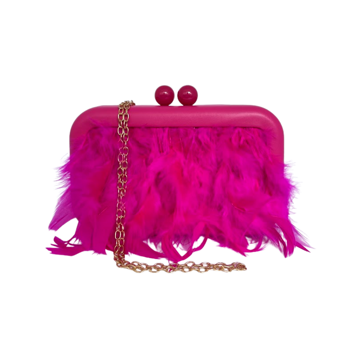 Bolsa de Festa Clutch em Plumas Sintéticas Rosa - ReUse