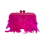 Bolsa de Festa Clutch em Plumas Sintéticas Rosa - ReUse