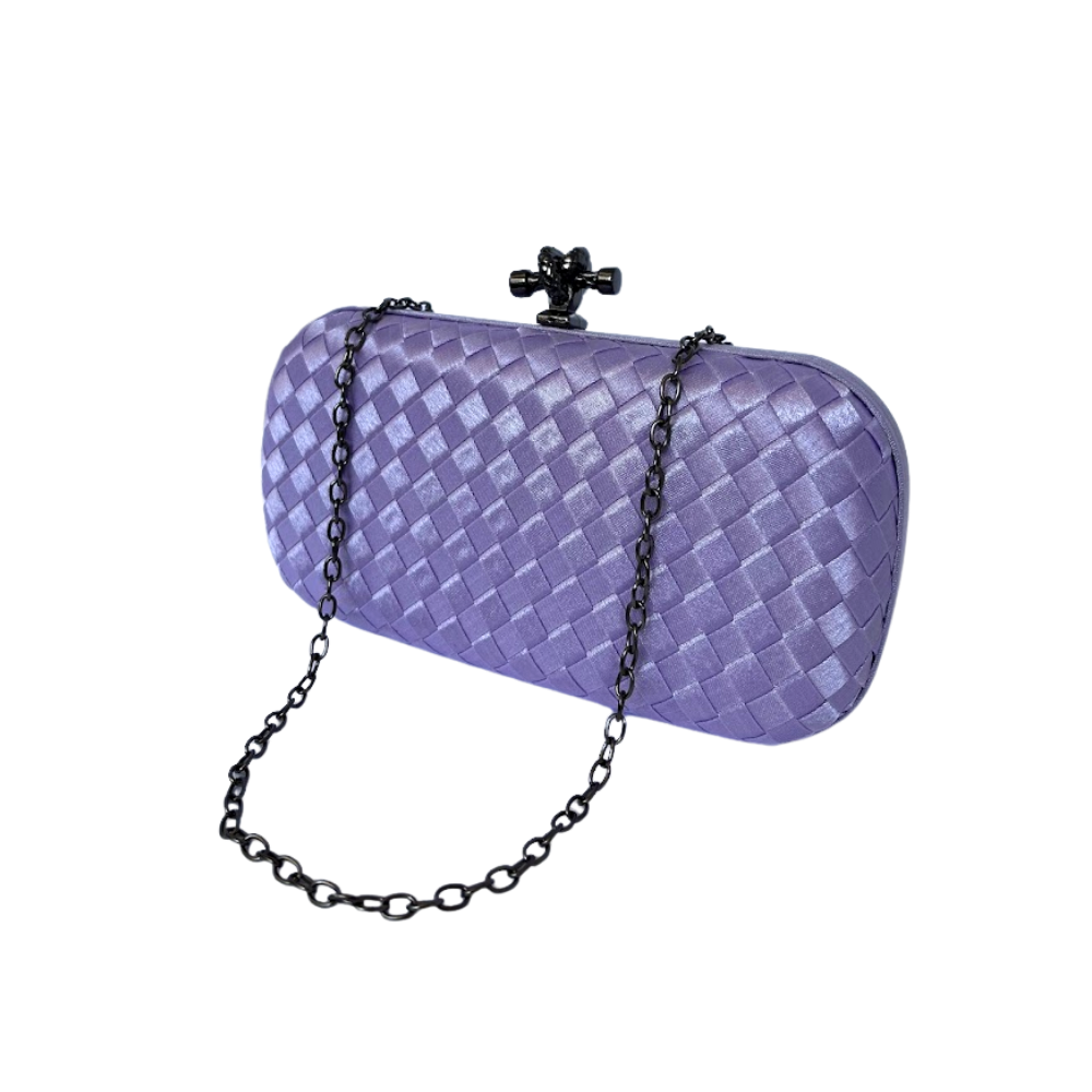 Clutch Tressê Cetim Inspired Pequena Violeta