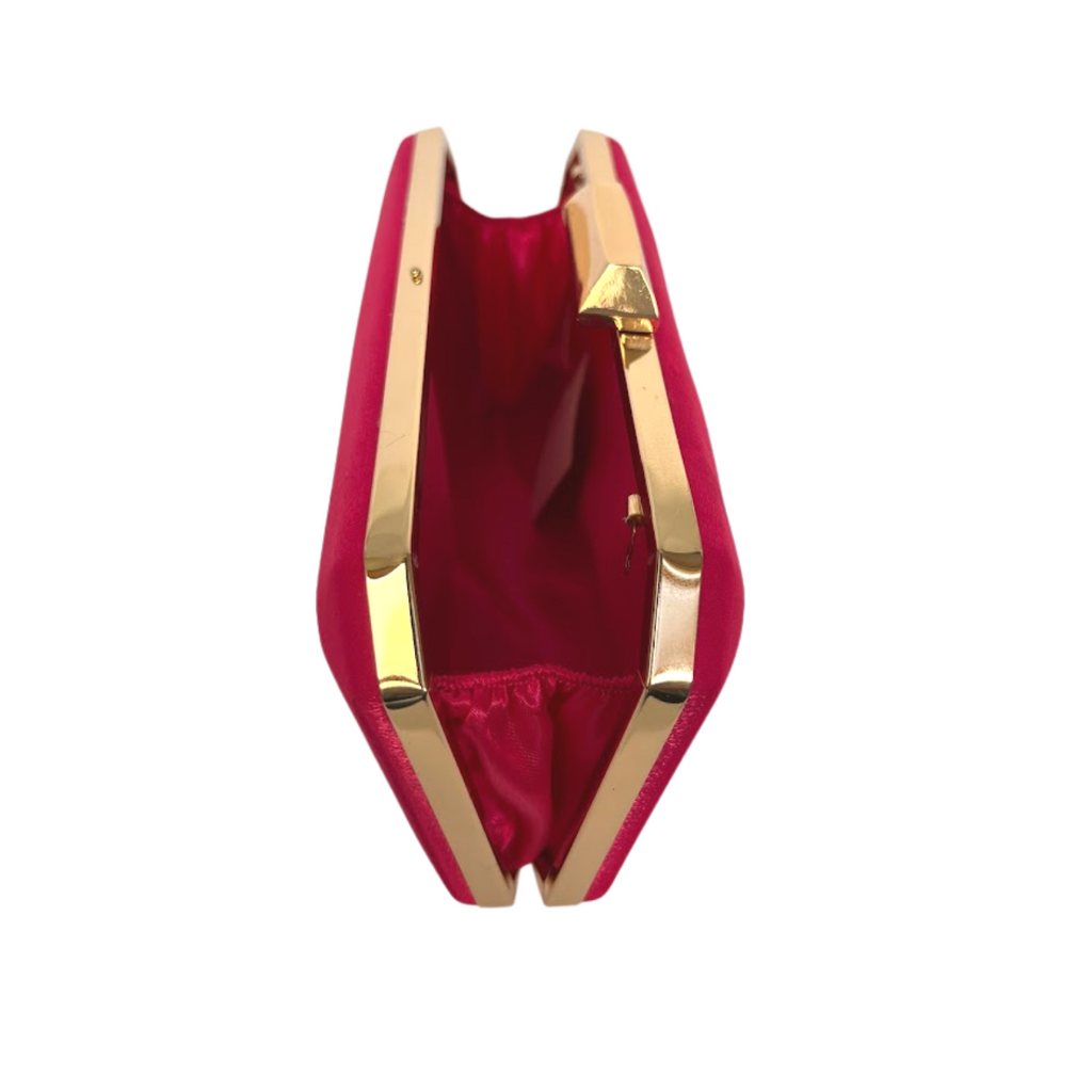 Bolsa de Festa Clutch Cetim Rosa Pink