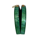 Bolsa De Festa Clutch Acrílico E Palha Da Índia Meia Lua Verde - ReUse