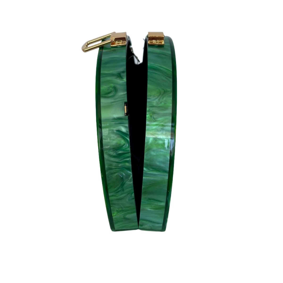 Bolsa De Festa Clutch Acrílico E Palha Da Índia Meia Lua Verde - ReUse