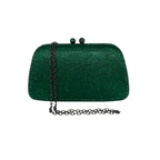 Bolsa de Festa Clutch Cristais Pedraria Verde