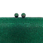 Bolsa de Festa Clutch Cristais Pedraria Verde