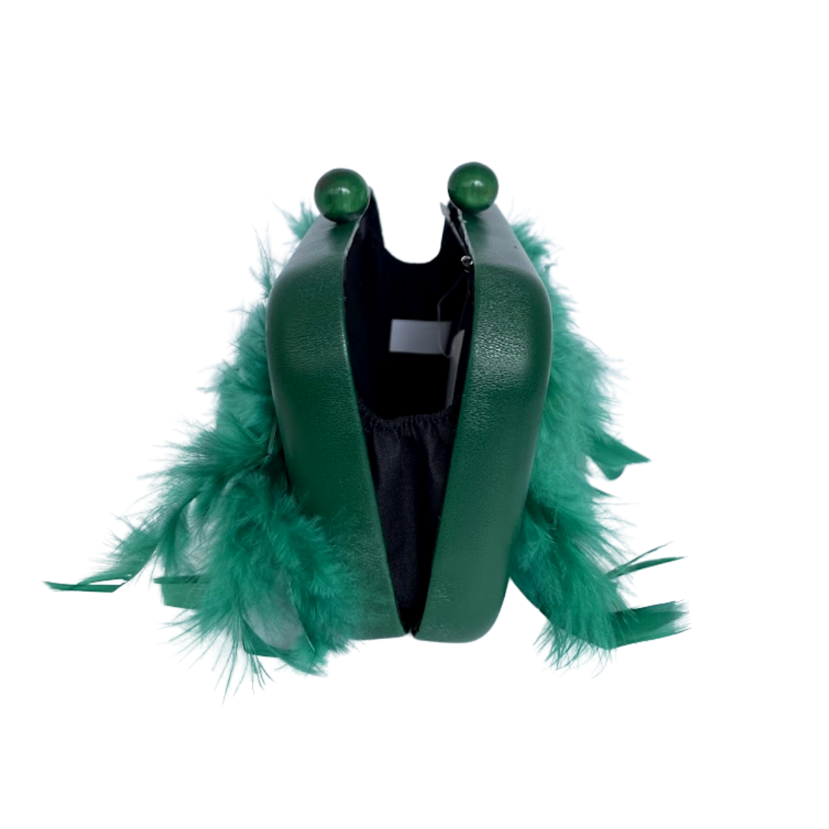 Bolsa de Festa Clutch em Plumas Sintéticas Verde - ReUse