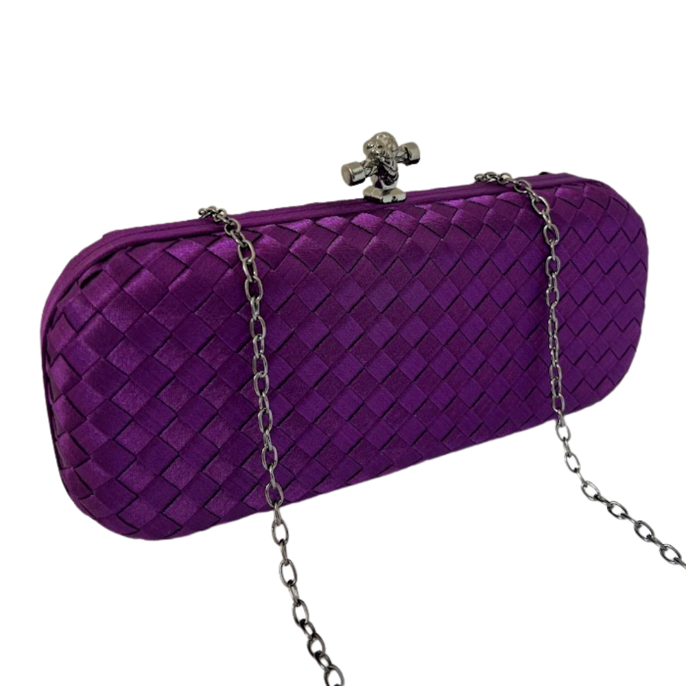 Clutch Tressê Cetim Inspired Grande Roxo