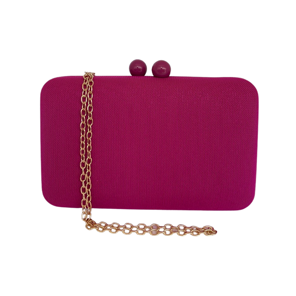 Bolsa de Festa Clutch Tecido Fúcsia