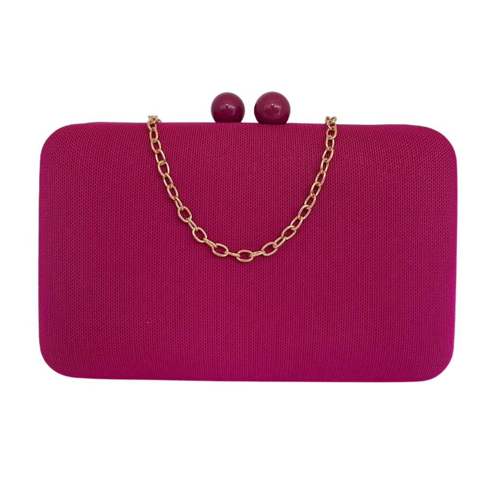 Bolsa de Festa Clutch Tecido Fúcsia