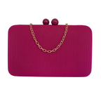 Bolsa de Festa Clutch Tecido Fúcsia