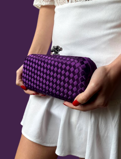 Clutch Tressê Cetim Inspired Grande Roxo