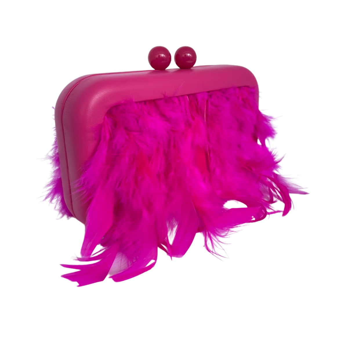 Bolsa de Festa Clutch em Plumas Sintéticas Rosa - ReUse