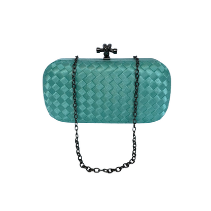 Clutch Tressê Cetim Inspired Pequena Verde Água