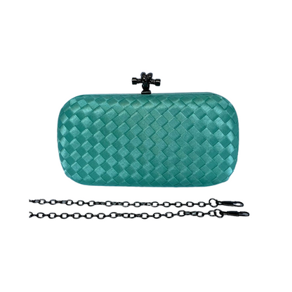 Clutch Tressê Cetim Inspired Pequena Verde Água