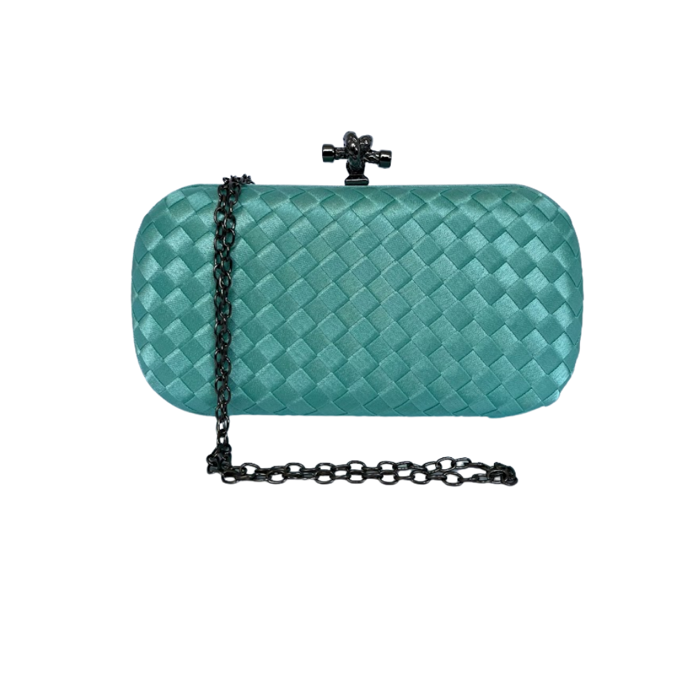 Clutch Tressê Cetim Inspired Pequena Verde Água