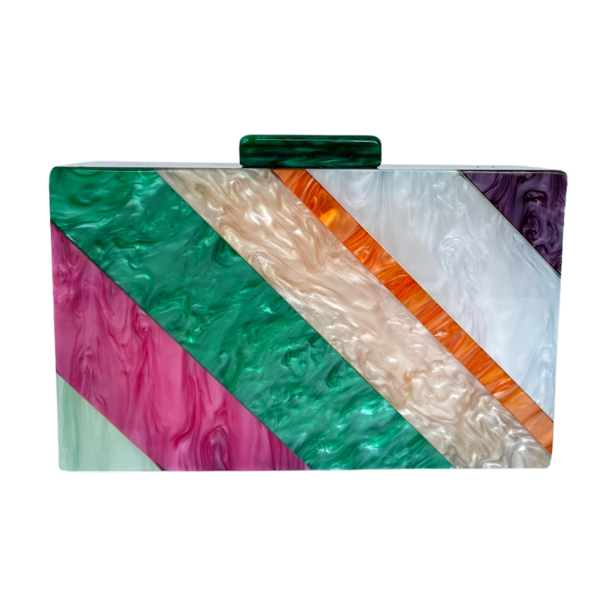 Bolsa de Festa Clutch Acrílico Verde Listras - ReUse