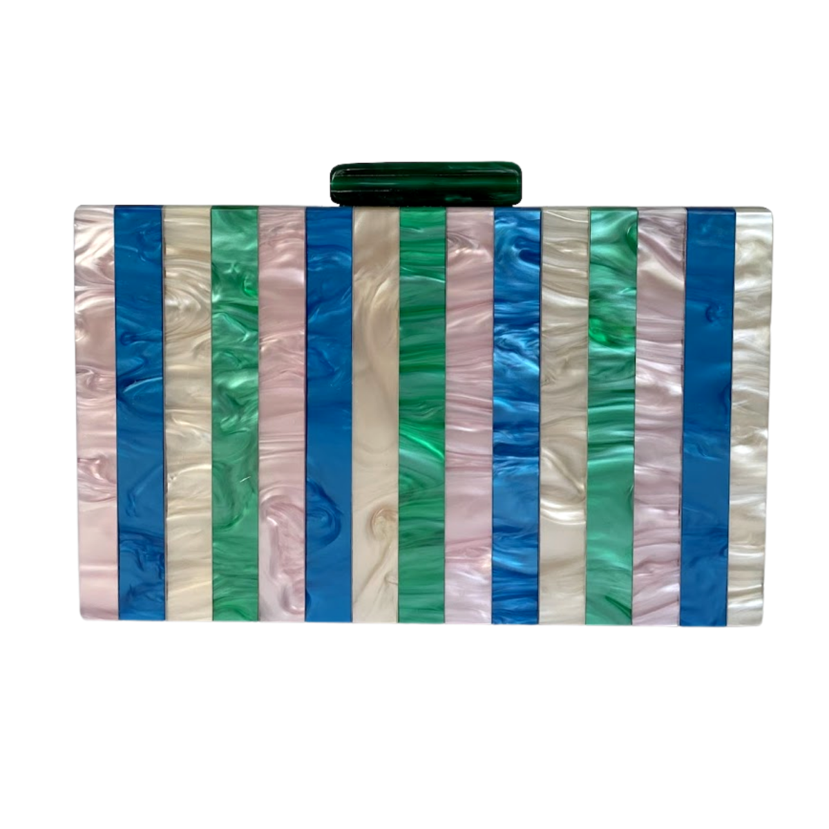 Bolsa de Festa Clutch Acrílico Verde Listras - ReUse