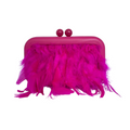 Bolsa de Festa Clutch em Plumas Sintéticas Rosa - ReUse