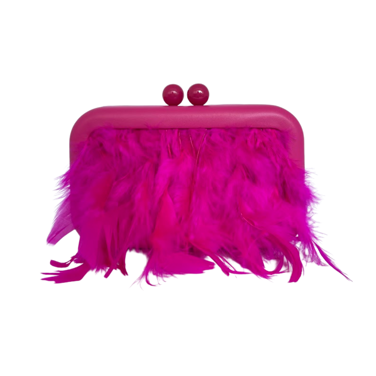 Bolsa de Festa Clutch em Plumas Sintéticas Rosa - ReUse