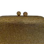 Bolsa de Festa Clutch Cristais Pedraria Dourada