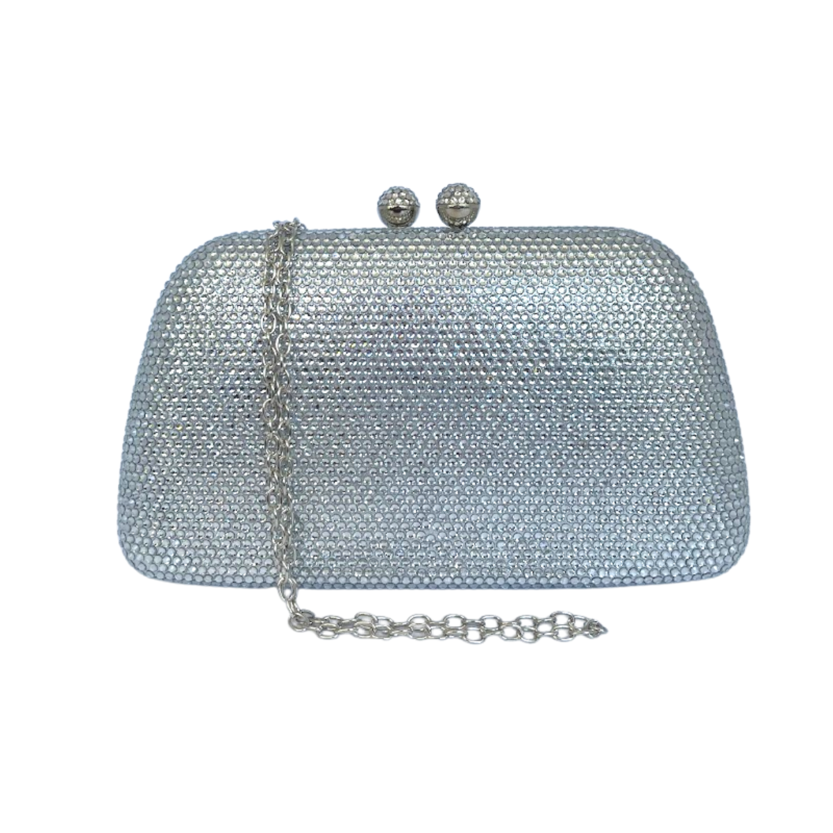 Bolsa de Festa Clutch Cristais Pedraria Prateada