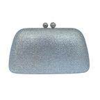 Bolsa de Festa Clutch Cristais Pedraria Prateada