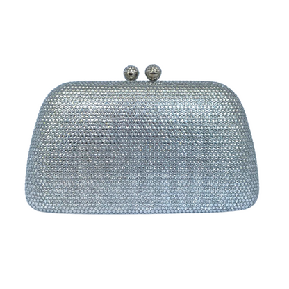 Bolsa de Festa Clutch Cristais Pedraria Prateada